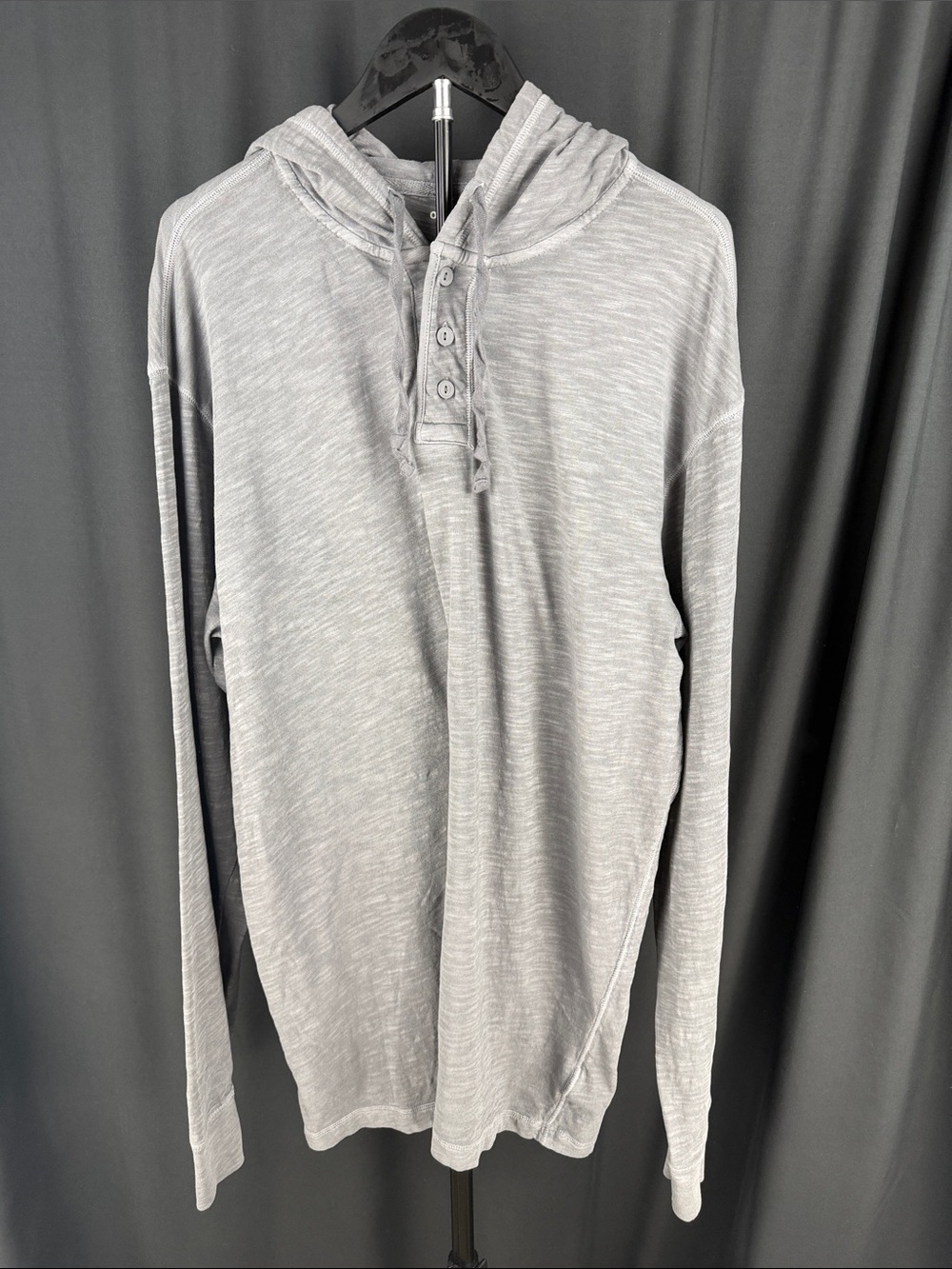 Old Navy Gray Hooded Henley - XL Tall